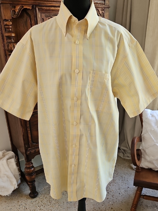 Orvis Other - Orvis Pale Yellow Plaid Short-Sleeve Button-Down Shirt